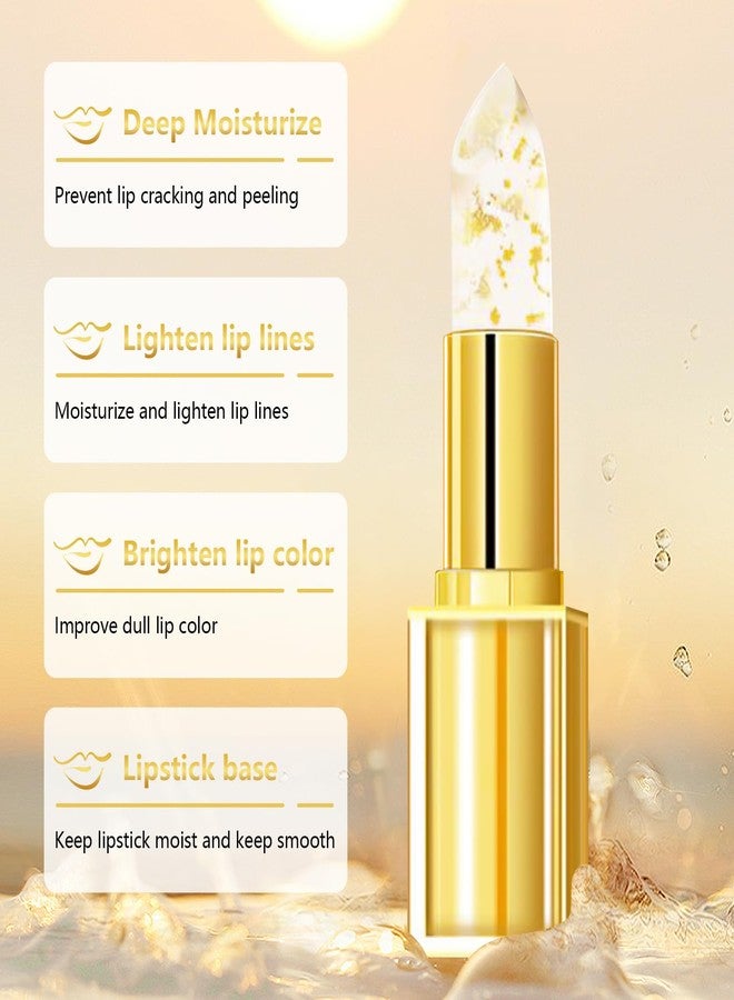 Iiglitch Transferproof Color Changing Lipstick, Gold Foil Moisturizing Glossy Shine Lip Gloss, Gold Crystal Color Changing Lipstick, Warm Change Color Change Lip Stick for Women Deep Nourishment (2Pcs) - Image 3